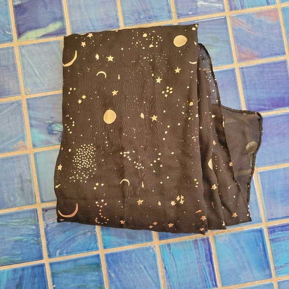 MEGA SALE! Black Celestial Moon Stars Scarf - Picture 8 of 8